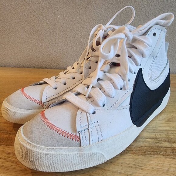 Nike Blazer Mid 77 Shoes Mens Size 10.5 White Black DD3111-100 Baseball Stitch main image 9